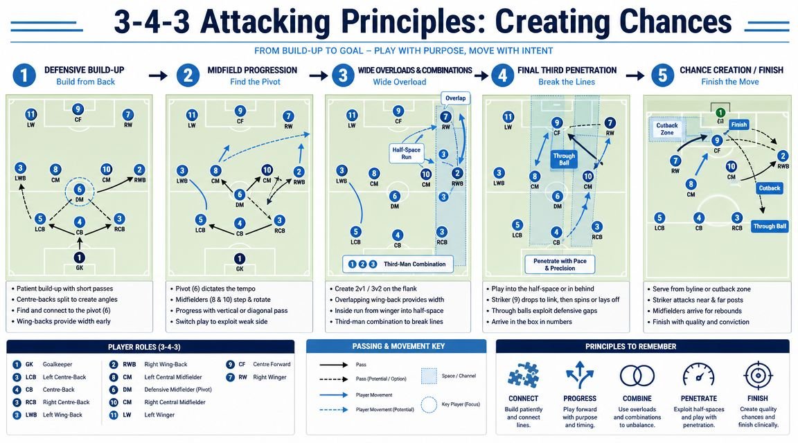 ATTACKING PRINCIPLES IN A 3-4-3 SYSTEM