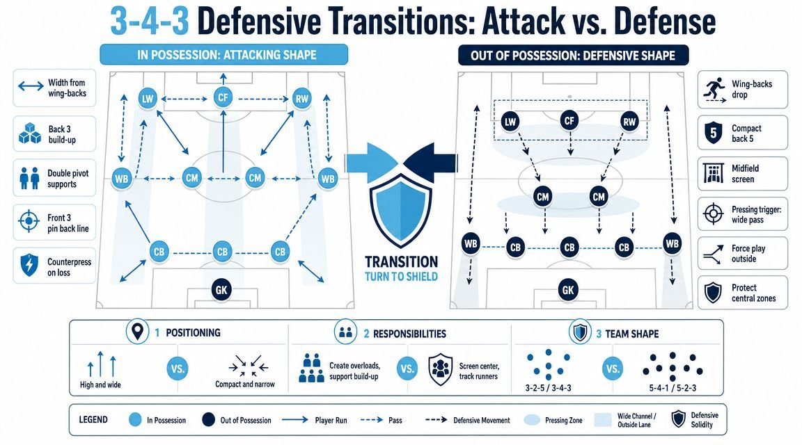 DEFENSIVE ORGANIZATION AND PRESSING IN THE 3-4-3